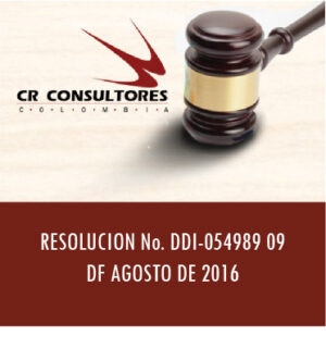 RESOLUCION No. DDI-054989 09 DE AGOSTO DE 2016