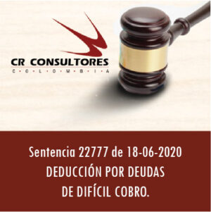 Sentencia 22777 de 18-06-2020 – DEDUCCIÓN POR DEUDAS DE DIFÍCIL COBRO.