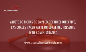 AJUSTE DE FICHAS DE EMPLEO DEL NIVEL DIRECTIVO, LAS CUALES HACEN PARTE INTEGRAL DEL PRESENTE ACTO ADMINISTRATIVO