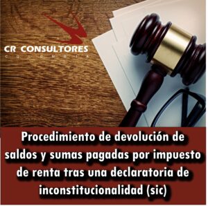 Procedimiento de devolución de saldos y sumas pagadas por impuesto de renta tras una declaratoria de inconstitucionalidad (sic)
