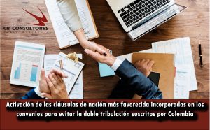 Activación de las cláusulas de nación más favorecida incorporadas en los convenios para evitar la doble tribulación suscritos por Colombia