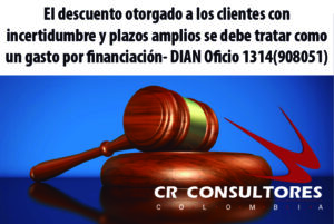 El descuento otorgado a los clientes con incertidumbre y plazos amplios se debe tratar como un gasto por financiación- DIAN Oficio 1314(908051)