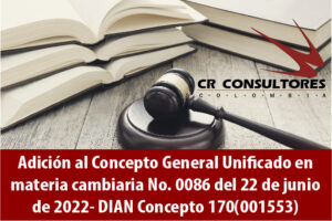 Adición al Concepto General Unificado en materia cambiaria No. 0086 del 22 de junio de 2022- DIAN Concepto 170(001553)