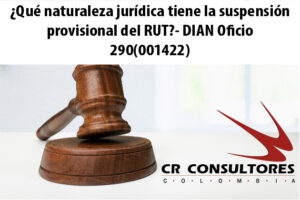 ¿Qué naturaleza jurídica tiene la suspensión provisional del RUT?- DIAN Oficio 290(001422)