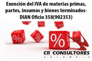 Exención del IVA de materias primas, partes, insumos y bienes terminados- DIAN Oficio 358(902353)