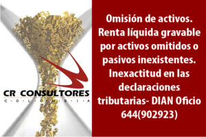 Omisión de activos. Renta líquida gravable por activos omitidos o pasivos inexistentes. Inexactitud en las declaraciones tributarias- DIAN Oficio 644(902923)