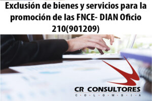 Exclusión de bienes y servicios para la promoción de las FNCE- DIAN Oficio 210(901209)