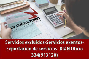 Servicios excluidos – Servicios exentos – Exportación de servicios- DIAN Oficio 334 (913120)