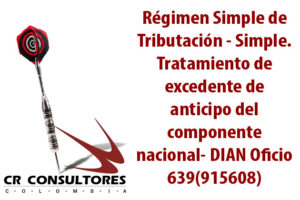 Régimen Simple de Tributación – Simple. Tratamiento de excedente de anticipo del componente nacional- DIAN Oficio 639(915608)