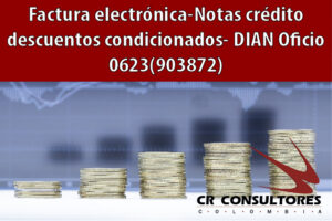 Factura electrónica-Notas crédito descuentos condicionados- DIAN Oficio 0623(903872)