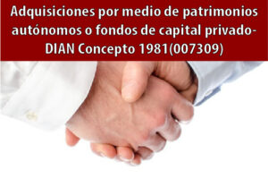 Adquisiciones por medio de patrimonios autónomos o fondos de capital privado- DIAN Concepto 1981(007309)