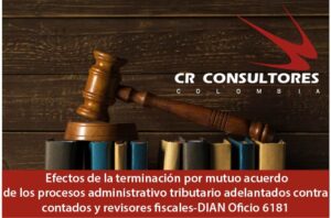  Efectos de la terminación por mutuo acuerdo de los procesos administrativo tributario adelantados contra contados y revisores fiscales-DIAN Oficio 6181