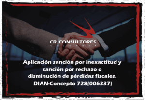 Aplicación sanción por inexactitud y sanción por rechazo o disminución de pérdidas fiscales. DIAN-Concepto 728(006337)