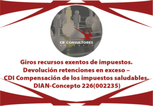 Giros recursos exentos de impuestos. Devolución retenciones en exceso – CDI Compensación de los impuestos saludables. DIAN-Concepto 226(002235)