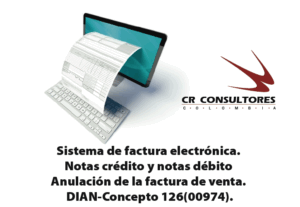 Sistema de factura electrónica. Notas crédito y notas débito Anulación de la factura de venta. DIAN-Concepto 126(00974)
