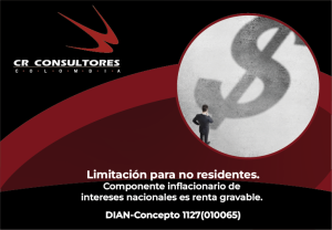 Limitación para no residentes: componente inflacionario de intereses nacionales es renta gravable. DIAN-Concepto 1127(010065)