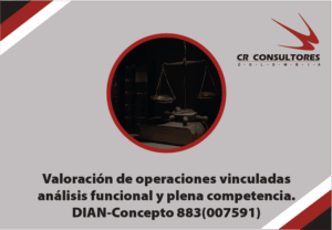 Métodos de valoración de operaciones entre vinculados. Principio de plena competencia. Análisis funcional. Documentación. DIAN-Concepto 883(007591)