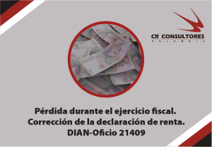 Pérdida durante el ejercicio fiscal. Corrección de la declaración de renta. DIAN-Oficio 21409