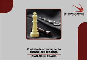 Contrato de arrendamiento financiero leasing. DIAN-Oficio 004208