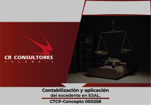 Contabilización y aplicación del excedente en ESAL. CTCP-Concepto 000258