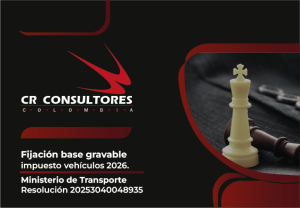 Fijación base gravable impuesto vehículos 2026. Ministerio de Transporte-Resolución 20253040048935