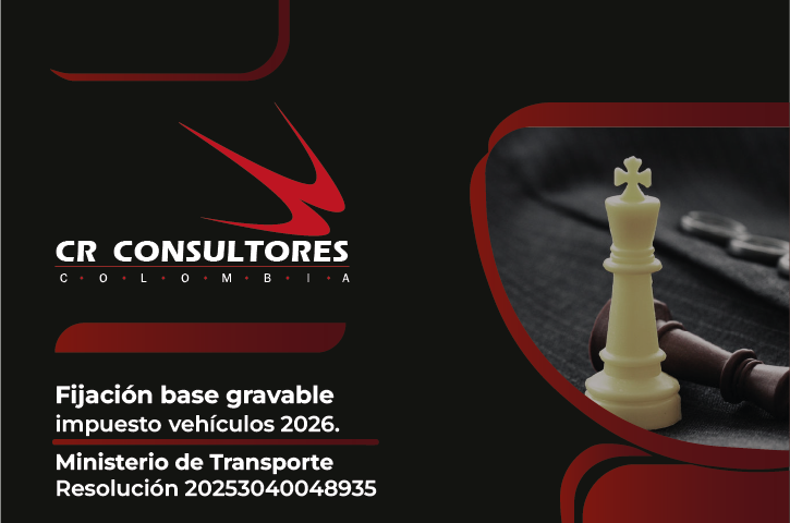 Fijación base gravable impuesto vehículos 2026. Ministerio de Transporte-Resolución 20253040048935