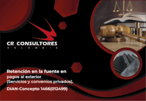 Retención en la fuente en pagos al exterior (Servicios y convenios privados). DIAN-Concepto 1466(012499)