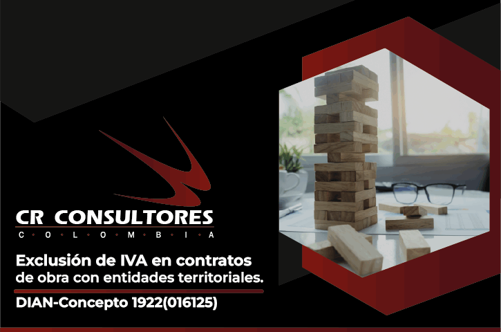 Exclusión de IVA en contratos de obra con entidades territoriales. DIAN-Concepto 1922(016125)
